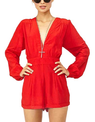 Women Ladies Girls Sexy V Neck Jumpsuit Evening Party Clubwear