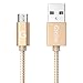 Gshine® 6ft High-speed Durable Nylon Braided Micro USB 2.0 Universal Sync and Charge Data Cable for Samsung, HTC, Android and More (Rose Gold)
