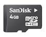 Sandisk 4GB MicroSDHC  Memory Card with SD Adapter (BULK Packaging)