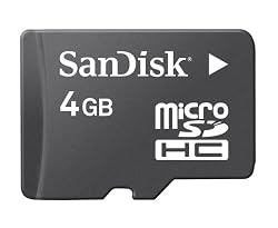Sandisk 4GB MicroSDHC  Memory Card with SD Adapter (BULK Packaging)