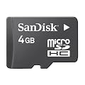 Sandisk 4GB MicroSDHC  Memory Card with SD Adapter