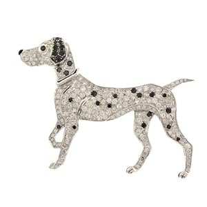 2.52 CT VS WHITE & BLACK DIAMOND DALMATIAN DOG BROOCH