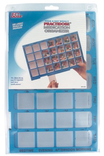 Weekly Four Times a Day Practidose Medication Organizer - Oversize Pill Dispenser