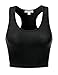 JJ Perfection Women's Basic Solid Knit Scoop Neck Racerback Crop Tank Top