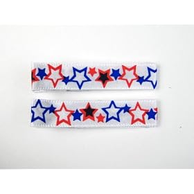 "Stars of Fourth July" Baby Girl & Toddler Hair Clips (4th July) - 2 hair clips