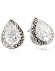 Judith Jack "Classics" Sterling Silver, Marcasite, Crystal Tear Stud Earrings