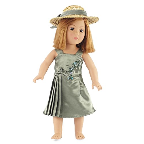 Fits American Girl Doll Satin Dress & Hat - 18 Inch Dolls Clothes/clothing & 18