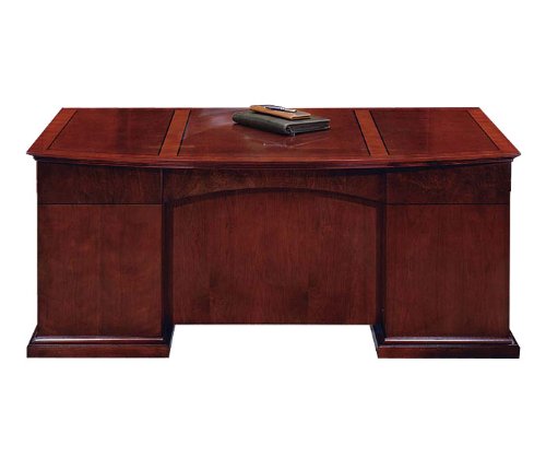 Buy Cheap Sedona Cherry Executive Desk with Bow Front Sedona Cherry