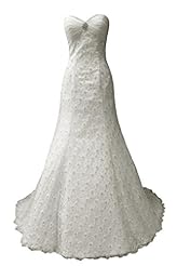 Lace Belted Sweetheart General Print Elasticized   Waistline Wedding Dress  with a Chapel Train 