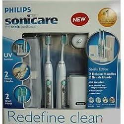 Philips Sonicare HX6952 Flexcare Special Edition Rechargeable Toothbrush System with 2 FlexCare Handles, 2 Brush Heads and 1 Travel Charger