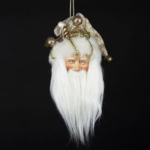 #!Cheap Santa Claus Head Christmas Ornament with Jingle Bell Hat