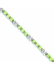 Genuine .925 Sterling Silver Peridot Bracelet 10.3 Grams . 100% Satisfaction Guaranteed.