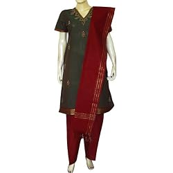 Indian Salwar Kameez Cotton Embroidered Dress Size S (slk456)