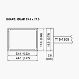 T15 Series Quad Soldering Tip 17.30mm x 23.40mm for FM-2027 Iron