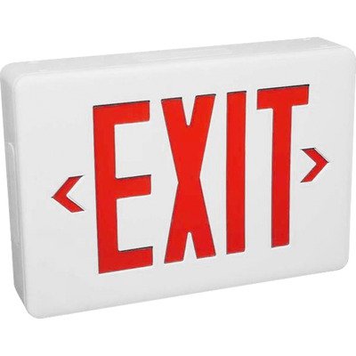 Exit Sign in White with Red Letters