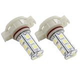 2pcs 18-SMD H16 5202 9009 Camaro 12V LED Fog Light or DRL bulbs - Amber Yellow by EZ Motoring