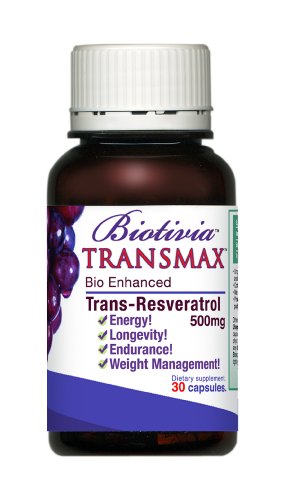 Biotivia Transmax 500 mg Trans- Resveratrol Supplement Capsules, 30-Count Bottle