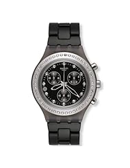 Swatch Irony Diaphane Full Blooded Stoneheart Silver Black Dial Chronograph Unisex Watch SVCM4009AG