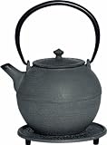 G&H Tea Services Kyoto Japanese Tetsubin 28-Ounce Teapot and Trivet, Natural