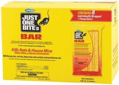Farnam Home &amp; Garden 100504295 Just One Bite II Rat &amp; Mouse Killer, Bars, 8-Ct. - Quantity 4