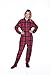 Big Feet PJs Red & Black Plaid Cotton Flannel Adult Footie Footed Pajamas w/ Drop seat