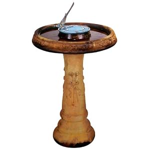 Henri Studios Drinking Bird Sundial Cast Stone Bird Bath