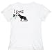 T-Shirt Woman White  I Love My German Shepherd / Urban Style - Brush  Dog