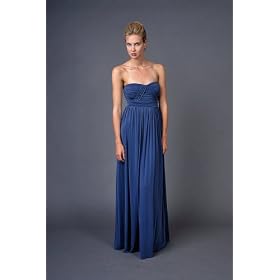 Strapless Ruched Blue Ink Wash Dresses by BCBG