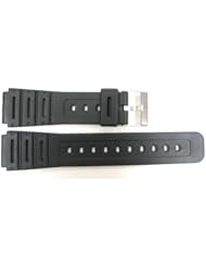 Speidel 18mm Black Rubber Sport Band Fits Casio F105W & Armitron Watches