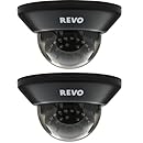 Revo RCDS30-3BNDL2 700 TVL Indoor Dome Surveillance Camera with 100-Feet Night Vision - 2 Pack (Black)