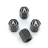 Acura Black Logo Black Tire Stem Valve Caps
