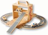 Alsuna Wooden Portable Toy Box Garage PlaysetIMAGE