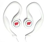 Koss SportClip Earphones with Wind Up Storage Case - University of Wisconsin Logo