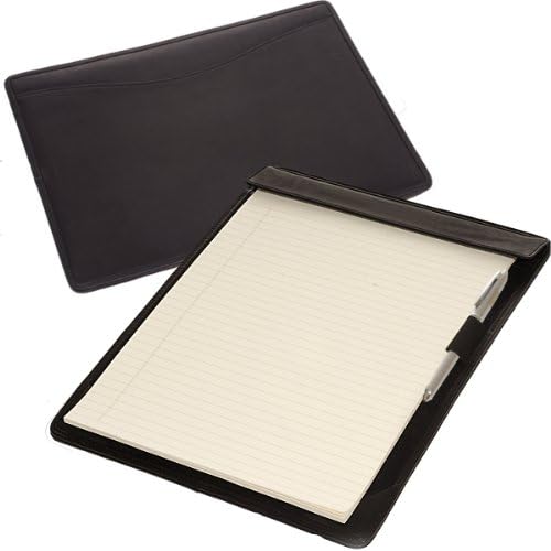 Full Grain Leather Letter Size Writing Tablet with Backside Sleeve Pocket for I Pad , File Folder Etc