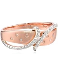10k White Gold Rose Gold Bypass Diamond Ring (3/17 cttw, I-J Color, I2-I3 Clarity), Size 7