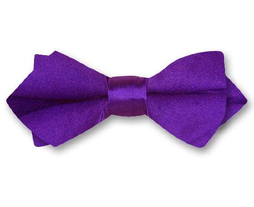 Men's - Violet - Silk Woven Diamond Tip Solid Bowtie