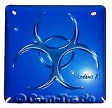 Produkt-Bild: Geh&auml;useaufkleber 25 x 25 mm Casesticker 3D-Doming Biohazard blau