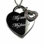 My Sister My Friend Heart Tag Pendant with 18 Inches Chain