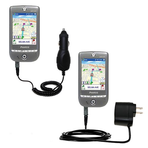 Essential Kit for the Pharos GPS 525 - includes Car and Wall Charger with Rapid Charge Technology - Gomadic Brand w/ TipExchange Technology