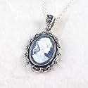 Picture Frame Blue Cameo Necklace