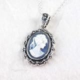 Picture Frame Blue Cameo Necklace