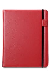 Acase Premium Leather Slimline Carrying Case for Apple iPad and HP TouchPad (RED)