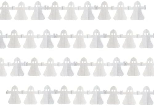 Afirst 3 Pack 10ft Halloween Paper Garland Decorations Halloween Props (Ghost)