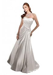 Charmeuse Sweetheart Belted  Dress with a Court Train 