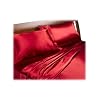 Red Satin Double Quilt Duvet Set With Fitted Sheet