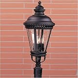 Castle 4 Light Pier or Post Lantern in Black