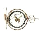 Colibri Hunting Case Silvertone Deer Pocket Watch Chain PWQ098600C SALE