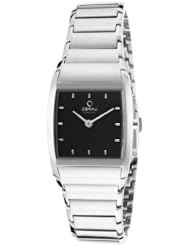 Womens Harmony Silver-Tone Steel Bracelet Black Dial
