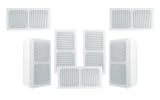 Pure Resonance Audio 7.1 Surround Sound Home Theater UniSat Mini Cube Speaker System White Brackets Included