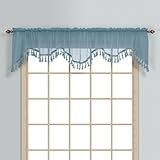 United Curtain Monte Carlo Sheer Scalloped Valance, 59 by 18-Inch, Slate Blue